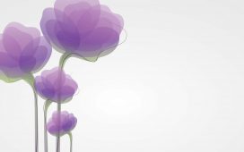 Cute Purple Flower Powerpoint Templates