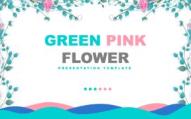 Green Pink Flower PPT Backgrounds