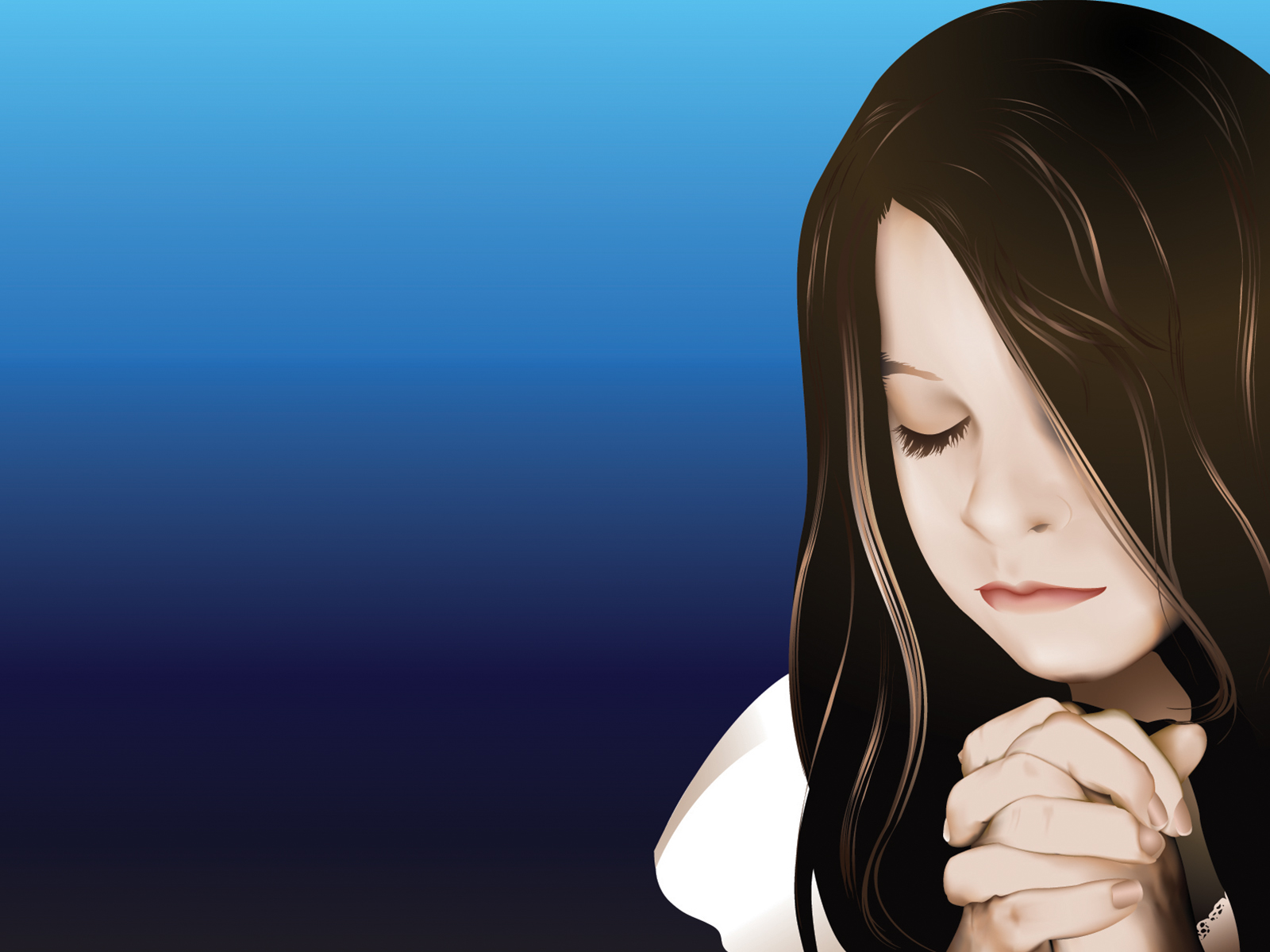 Praying Girl PPT Backgrounds