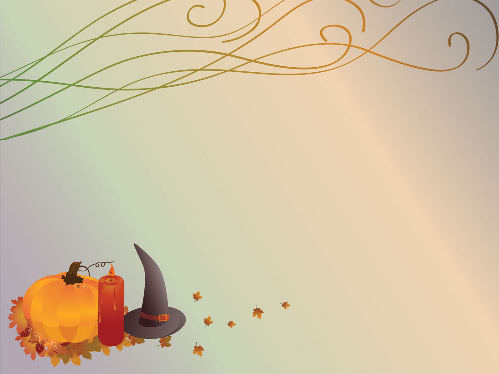 Pumpkin and Witch Hat Background