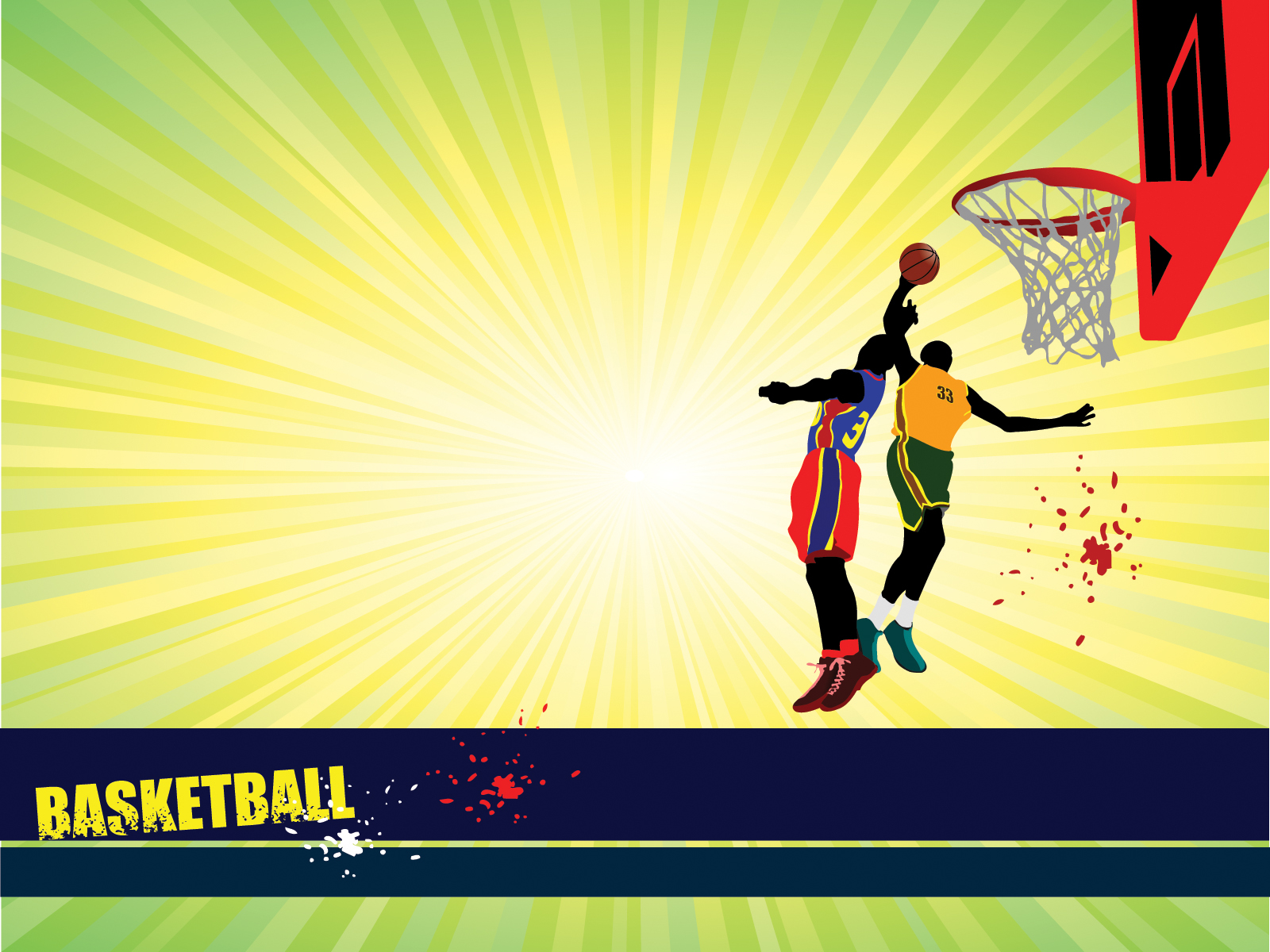 Sports Basketball Powerpoint Templates - Blue, Red, Sports, Yellow - Free  PPT Backgrounds and Templates
